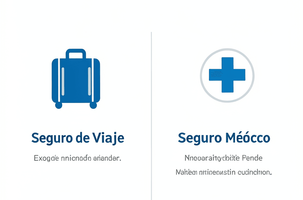 Gráfico comparativo de seguro de viaje vs seguro médico para estudiantes: cuál necesitas realmente
