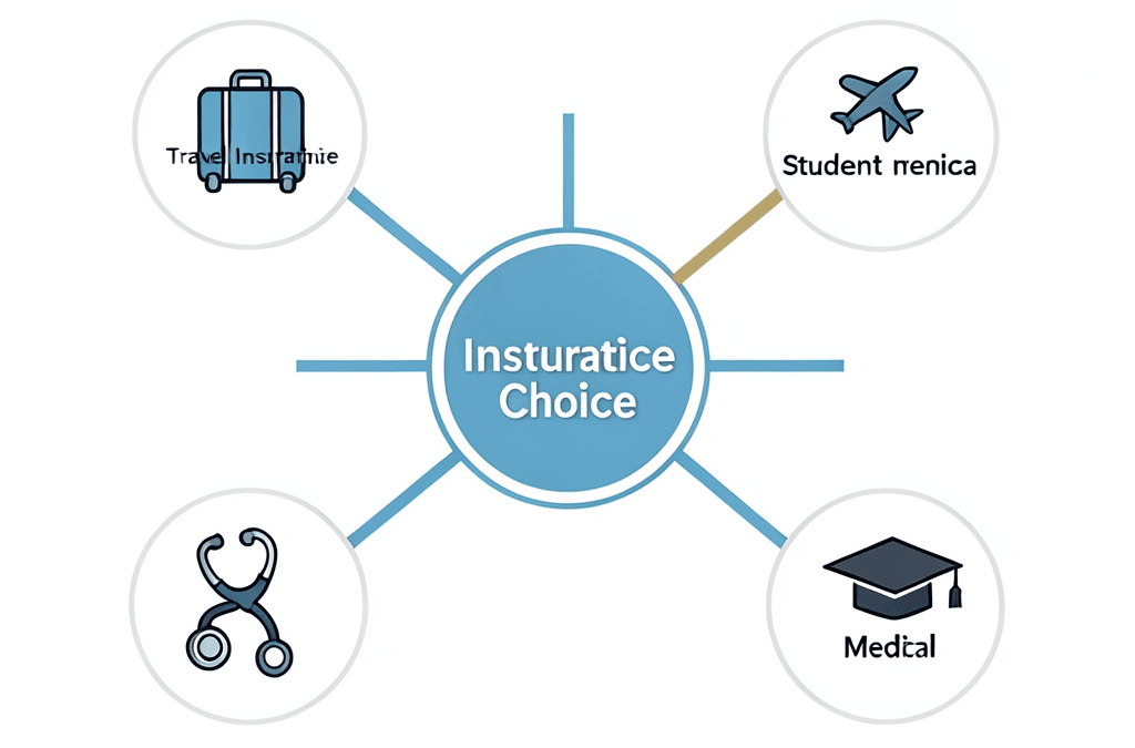 Comparison diagram of travel insurance vs student medical insurance: which one do you actually need